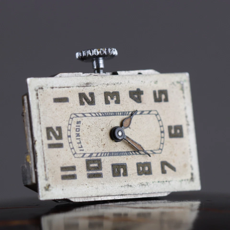 🇺🇸 1928 Illinois Hombre’s Art Deco Tank Watch 17J Wadsworth 14k GF en Pulsera Foto 2 de 4