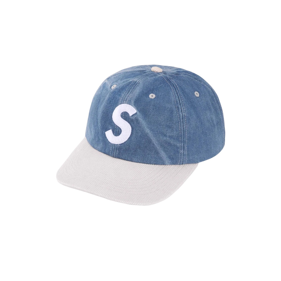 Denim lavé Supreme 2 tons logo S 6 panneaux   24SS