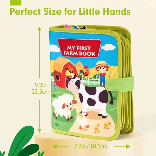 Montessori Quiet Book for Toddlers Farm Animal Busy Cloth Book Fine Motor Toy - Picture 2 of 4