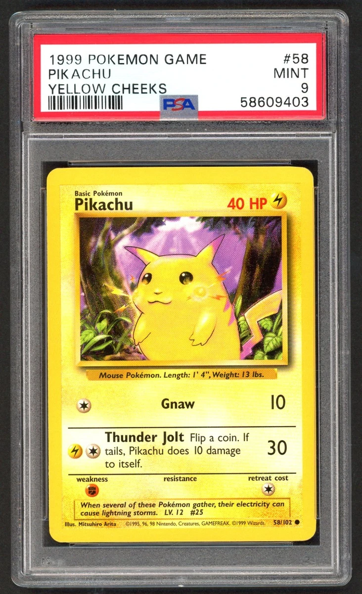 Pokémon TCG Base Set Pikachu Grade 9 Individual Collectible Card