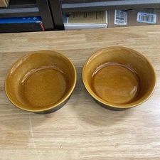Vintage Sears Unbranded 8 1/4" Casseroles Amber and Brown Set Of 2
