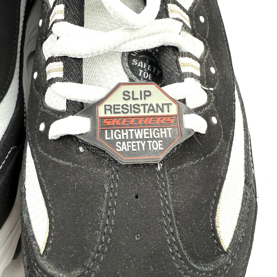 Sapatos de trabalho Skechers D'Lites Lankoe 9 feminino preto branco espuma com memória novo em folha - Imagem 4 de 4