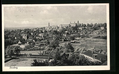 Bensberg, town view from the bird's eye view, postcard 