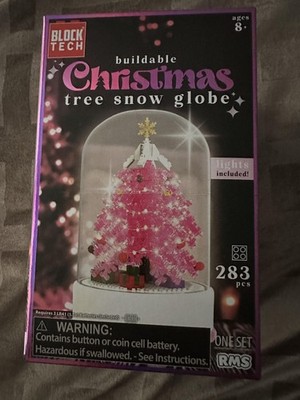 Block Tech Christmas Tree Snow Globe 283pcs Battery Lights 8+ Building Set New