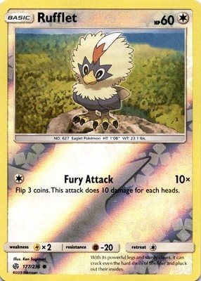 Rufflet Rev Holo Common SM - Cosmic Eclipse 177/236 NM