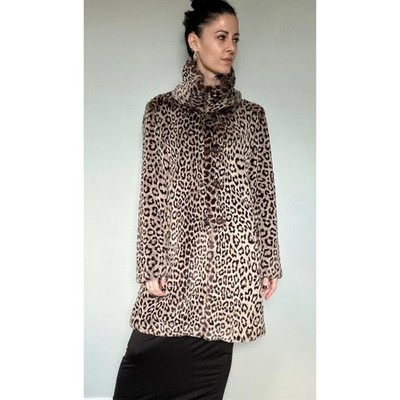 Max Mara Weekend Coat - Vintage - Faux Fur - Leopard Print - Women size 10 uk 