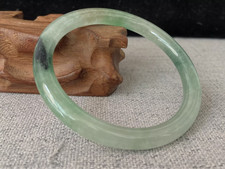 Certified Natural Grade AAA Ice Burmese Green Jade jadeite bracelet 56mm2884