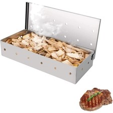 Räucherbox Edelstahl Grill Smoker Box Holzkohle Gasgrill BBQ Zubehör