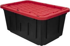 Large Storage Bin, 27 Gallon Plastic Storage Container with Snap-On Lid