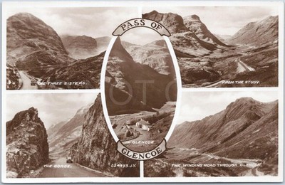 Glencoe RPPC Vintage Postkarte Pass Schottland Valentinstag