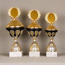 3er Serie Pokale / 30-26cm / gold schwarz / m...