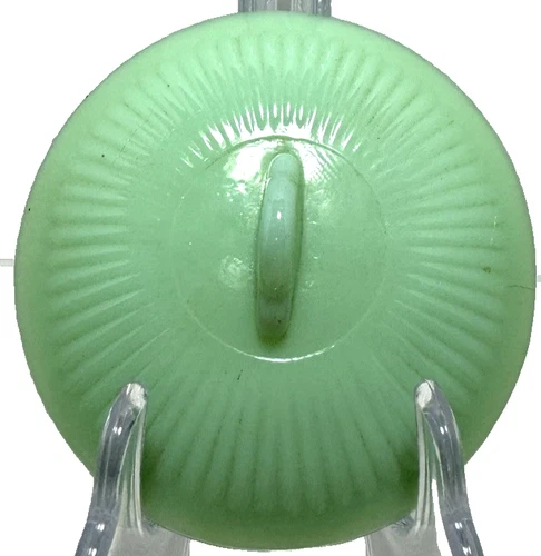 Vintage Fire-King Jadeite Jane Ray Sugar Bowl LID ONLY Replacement 3" Ribbed
