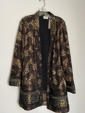 Chicos Women s Gold And Black Metallic Open Front Blazer Size 1
