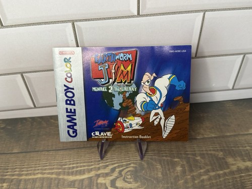 Earthworm Jim: Menace 2 the Galaxy AUTHENTIC, TESTED, W/ MANUAL Gameboy Color - Picture 4 of 5