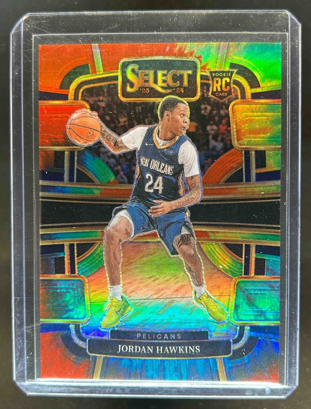 2023-24 Select Jordan Hawkins RC Tie Dye Prizms Concourse #11/25 Pelicans