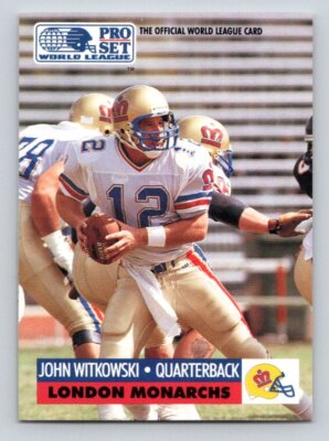 1991 Pro Set - WLAF Inserts   #14 John Witkowski