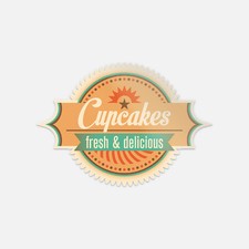 Cupcakes Fresh Delicious Retro Vinyl Sticker Decal