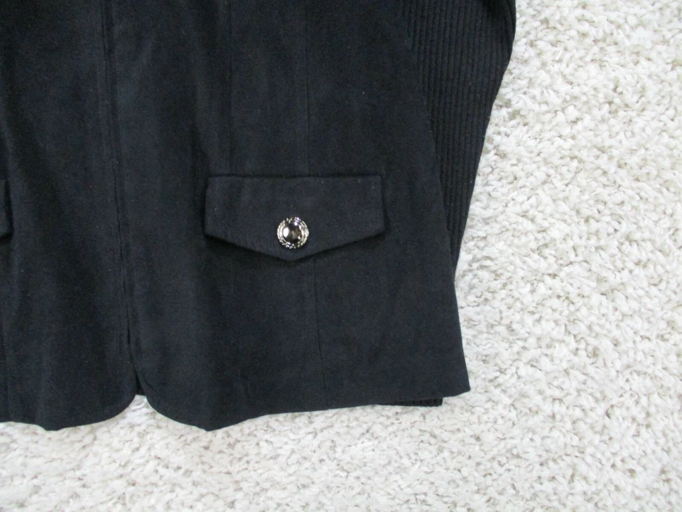 Elementz Jacket Womens Large Black Zip Up Corduroy Pockets Long Sleeve Polyester - Image 3 of 4