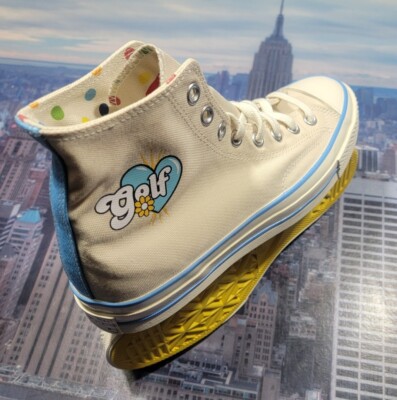 勝丸！Converse Golf Wang ハイカットスニーカー Converse By You Golf Wang x Chuck 70 High Top Egret Mens Size 8