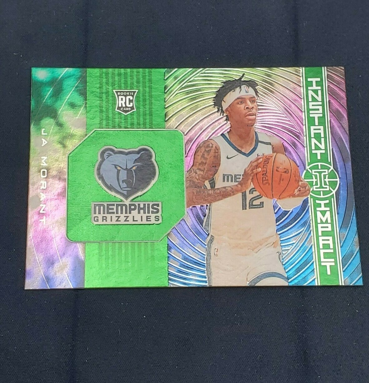 Ja Morant 2019-20 Panini Illusions Instant Impact 7 Insert RC Emerald Parallel