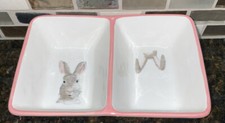 Rae Dunn Artisan Collection Easter Bunny Divided Rectangle Candy Snack Dish