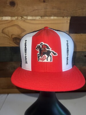 Vintage Texas Tech Red Raiders NCAA College Red Snapback Hat AJD Lucky Stripes