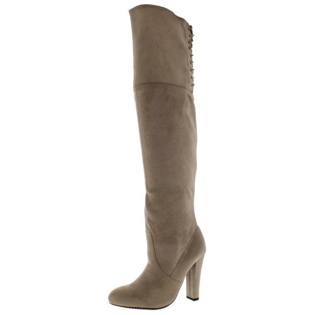 steve madden taupe over the knee boots