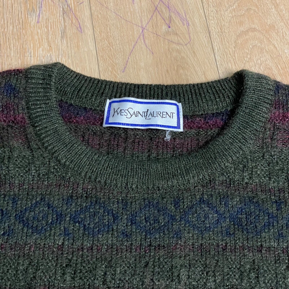 VINTAGE Yves Saint Laurent Sweater WOOL MOHAIR Crew NecK YSL