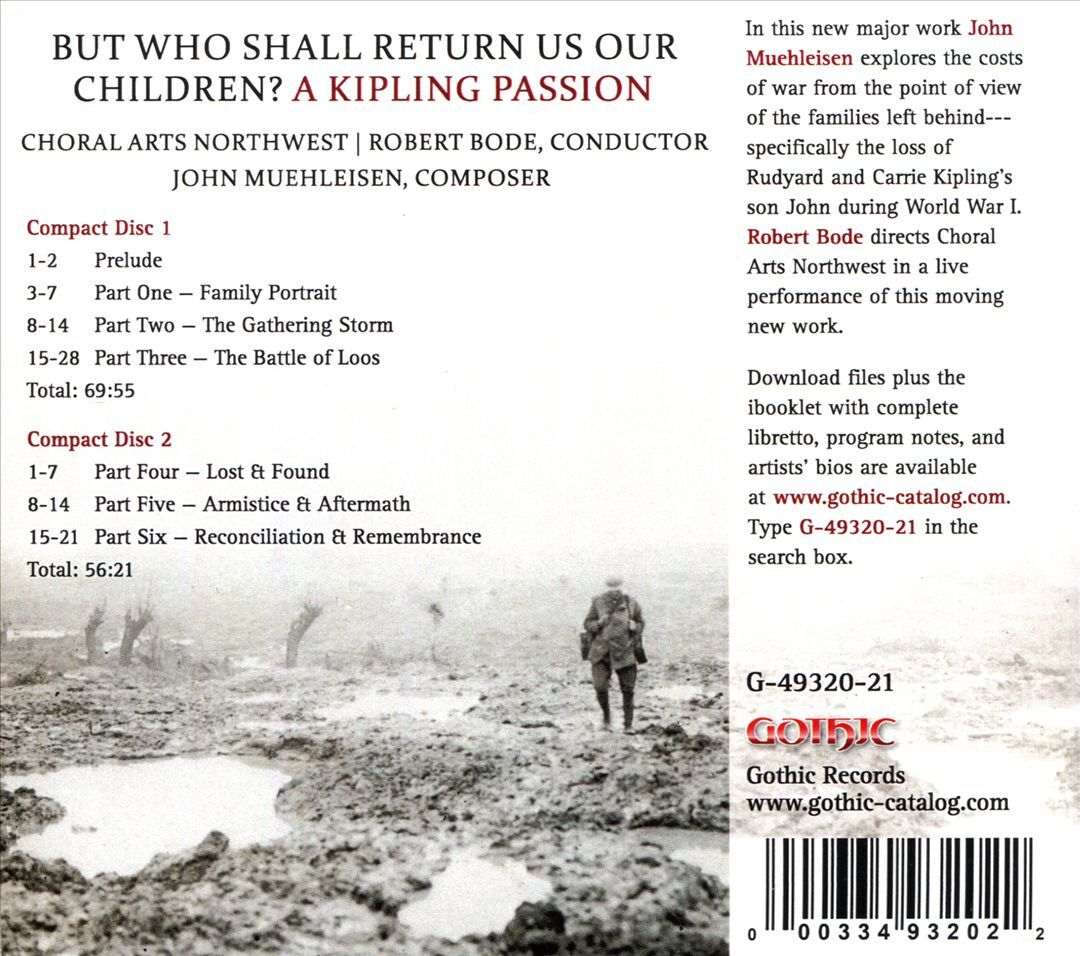 Muehleisen But Who Shall Return Us Our Children Choral Arts Northwest CD 2019