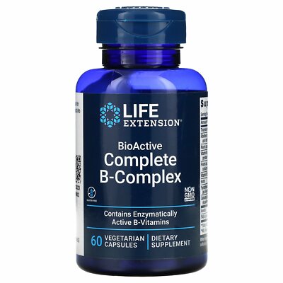LIFE EXTENSION Complete B-Complex BioActive, 60 vegcaps Complex B Bioactive