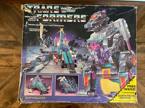 1986 Transformers Evil Decepticon Tripticon Figure - In Box - Preowned/Untested