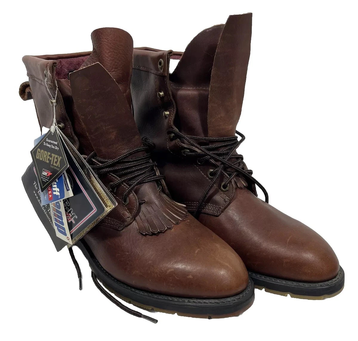 Double H 9714 Mens 7.5 EE Brown Leather Lace Up Work Boots USA Made Double-H Boots Lace Up EE Boots for Men for Sale | Shop New  main image 2