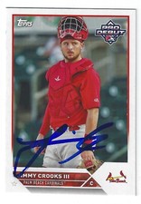 JIMMY CROOKS III PALM BEACH CARDINALS ST LOUIS SIGNED TOPPS DEBUT BASEBALL CARD