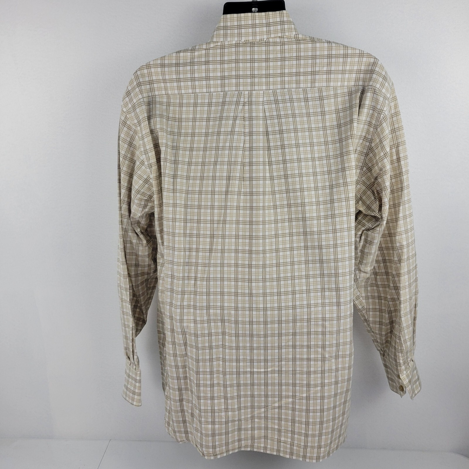 Tommy Hilfiger dress shirt plaid bronze 80s 2 ply L mens button down 97 thumbnail 5