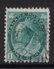 Canada: Scott 75- Used- 1c Queen Victoria 