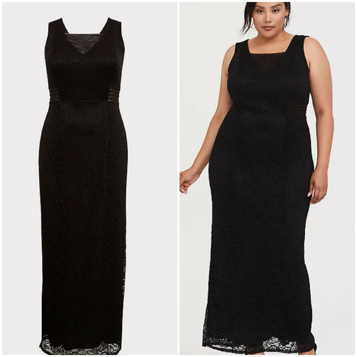 torrid black lace maxi dress