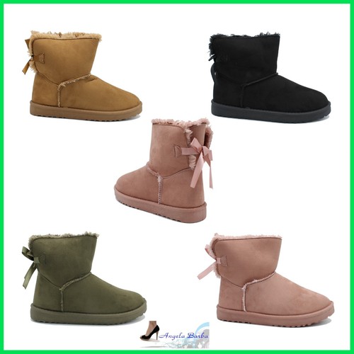 Stivali da Donna Stivaletti Invernali con Pelliccia Stivaletto Pelo Stivale  Neve | eBay