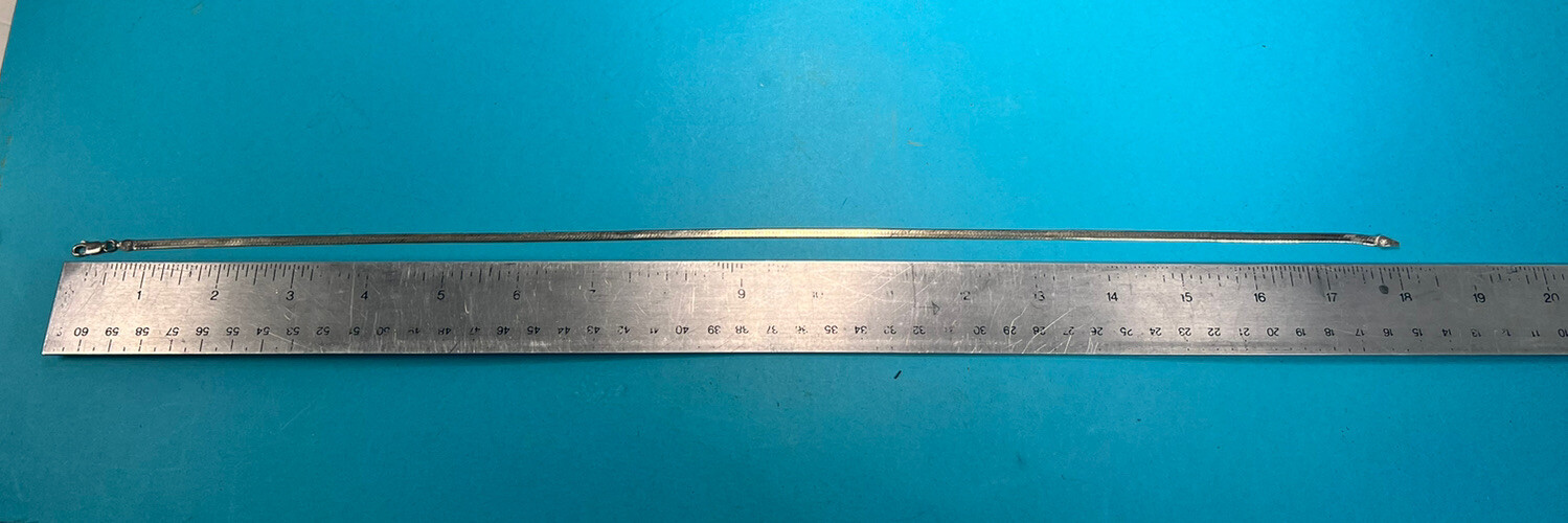 Herringbone 925 Solid Silver Chain 18”, Signed It… - image 4