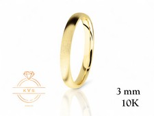 10K Yellow Gold 3mm LOW DOME Wedding Band Ring - Comfort Fit MATTE Brushed New