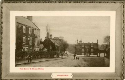REAL PHOTO POSTCARD OF PEEL TOWER & MONKS HOLME, CORBRIDGE, NORTHUMBERLAND, GEM