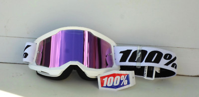 100% Crossbrille Strata 2 Pink verspiegelt Anti-Fog Crossbrille Weiß