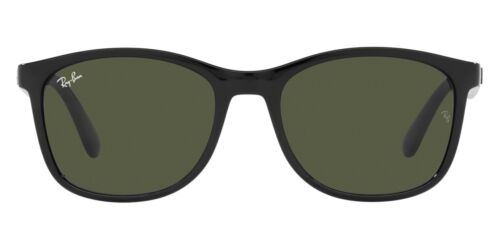 Ray-Ban RB4374F Sunglasses Unisex Black / Green Square 58mm New & Authentic - Afbeelding 1 van 6