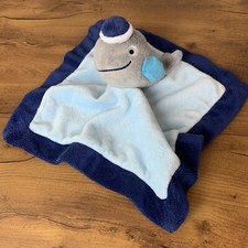 Bananafish Whale Sailor Fish Baby Blanket Security Lovey Soft Infant 12  x 12  