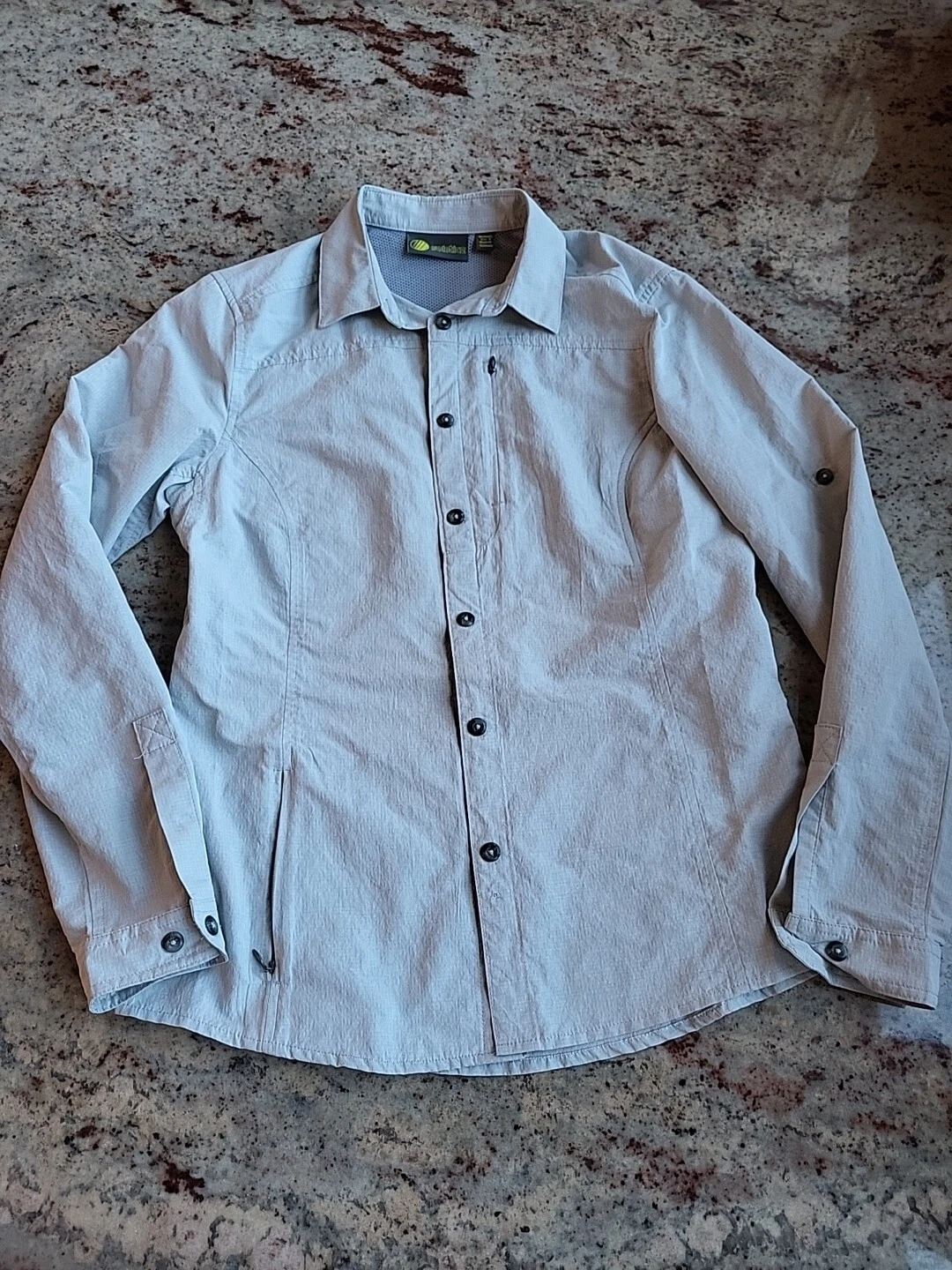 UPF 50+ Solstice Women's Long Sleeve Sun Travel Shirt Gray Size Small Runs Small