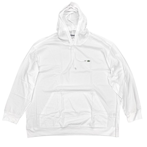 Lacoste Big & Tall Hooded T-Shirt White Long Sleeve Lightweight Hoodie TH4844 - Picture 5 of 8