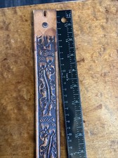 Vintage Hand Finished Leather Belt Rustic 34  Long Ranchwear Oak Leaves Acorns