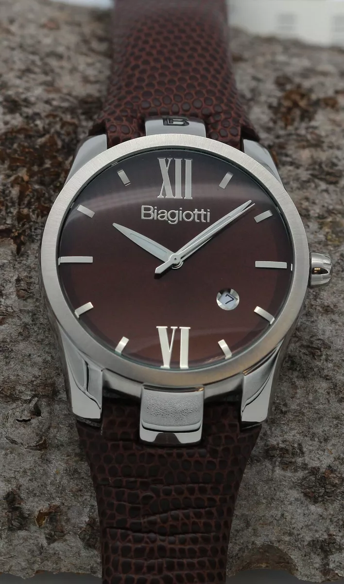 Stylish Laura Biagiotti watch quartz leather strap brown