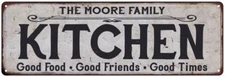 THE MOORE FAMILY KITCHEN Personalized Chic Metal Sign 106180039017