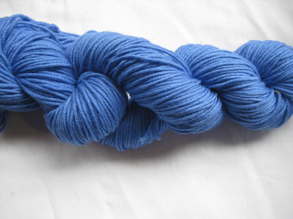 100gm Cashmere Silk Merino Wool 8ply Knit Hand-dyed Yarn Buoyant Blue 225m