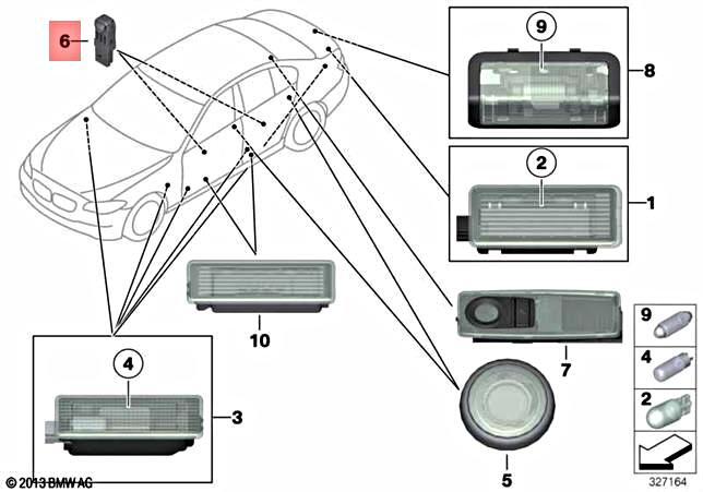 OEM BMW Hybrid M5 F10 F11 F18 LED Module Storage Compartment  